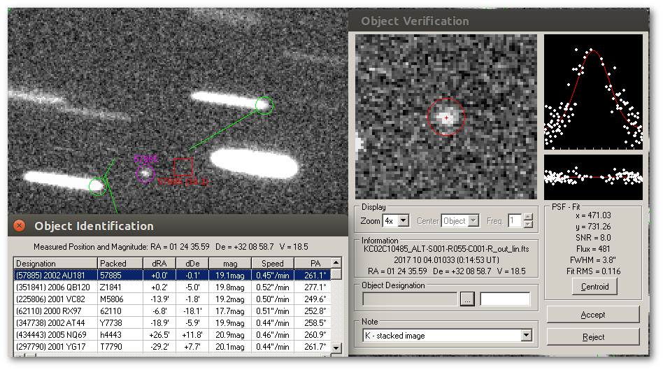 Asteroid 2002 AU181